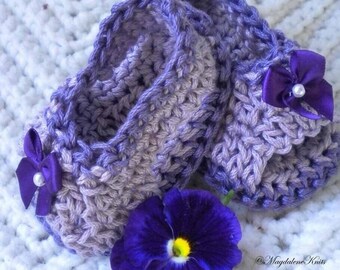 Crocheted Violet Plum Sandals 0 3 mo.