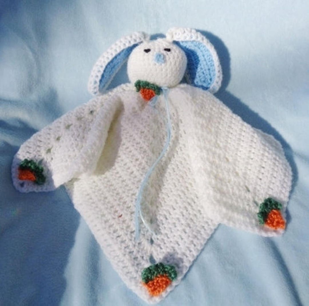 Crocheted Snuggle Bunny Blanket Baby Boy