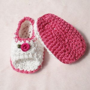 Crocheted Sandals Baby Girl Newborn 0 3 mo Summer Cotton image 3