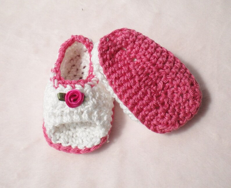 Crocheted Sandals Baby Girl Newborn 0 3 mo Summer Cotton image 3