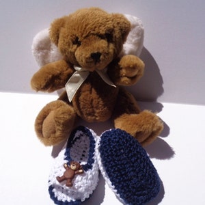 Crocheted Sandals Baby Boy Newborn 0 6 mo Summer Cotton Yarn Teddy Bears image 3