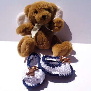 Crocheted Sandals Baby Boy Newborn 0 6 mo Summer Cotton Yarn Teddy Bears image 4