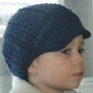 Crocheted Newsboy Cap Hat Lapis Infant & Toddler Sizes image 1
