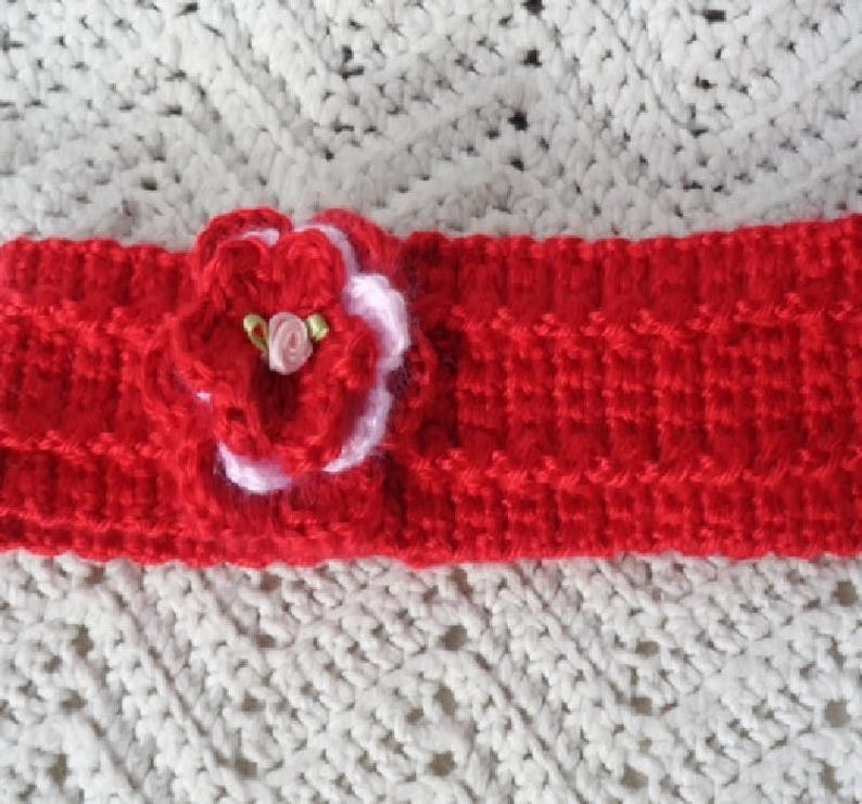Bandeau rouge au crochet pour nouveau-né 0 3 mois image 3