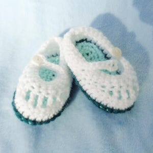 Crochet Newborn Sundress White w Flower Baby Girl 0 3 mo Maryjanes image 4