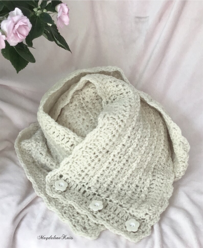 Crocheted Cowl & Slouchy Tam Winter White Bulky Yarn image 3