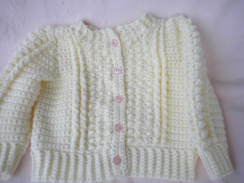 Crocheted Baby Irish Knit Sweater Infant Toddler sizes w Hat Etsy