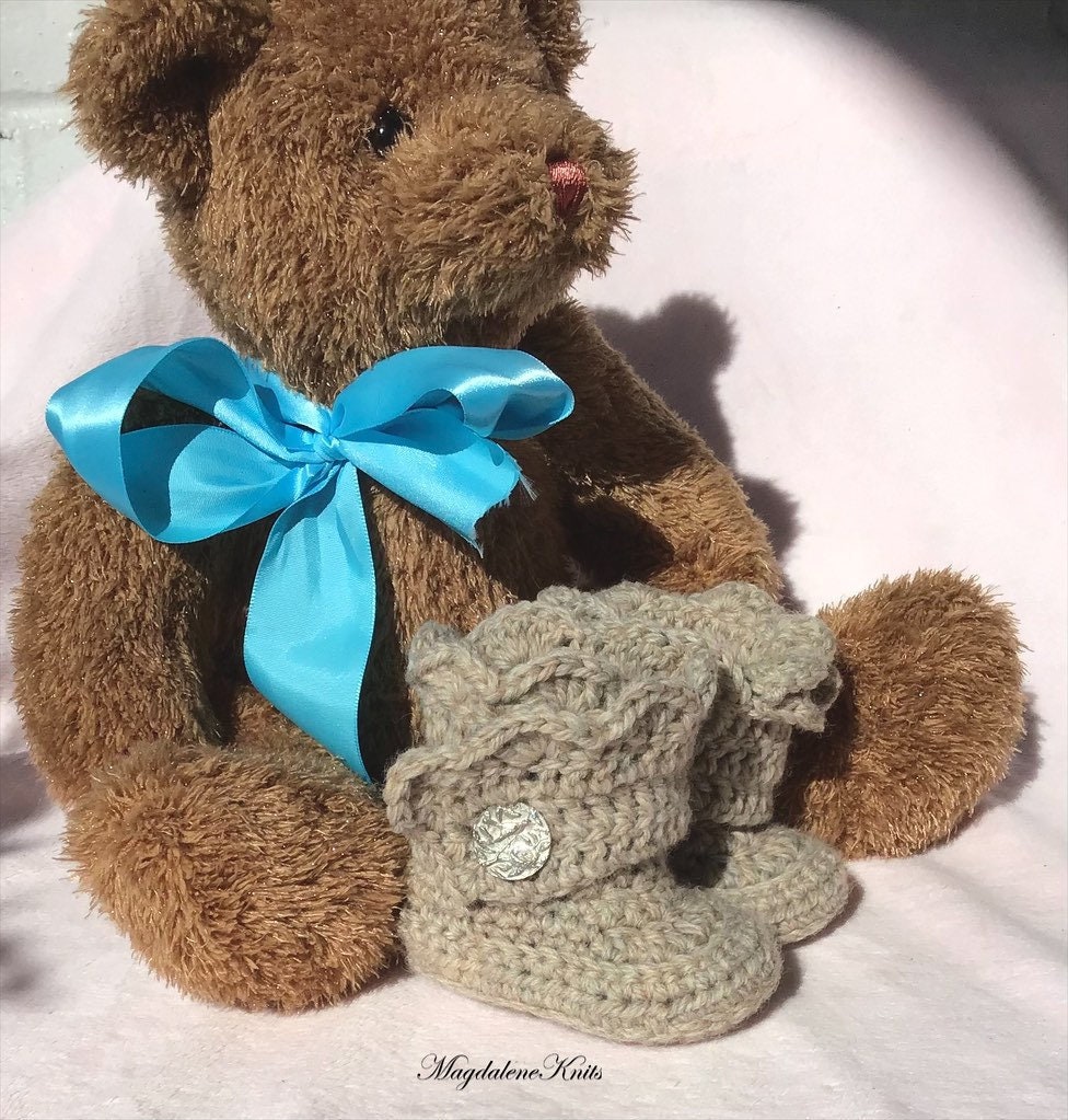 Crocheted Infant Boots Girl/boy Wool Boots 36 Mo Etsy