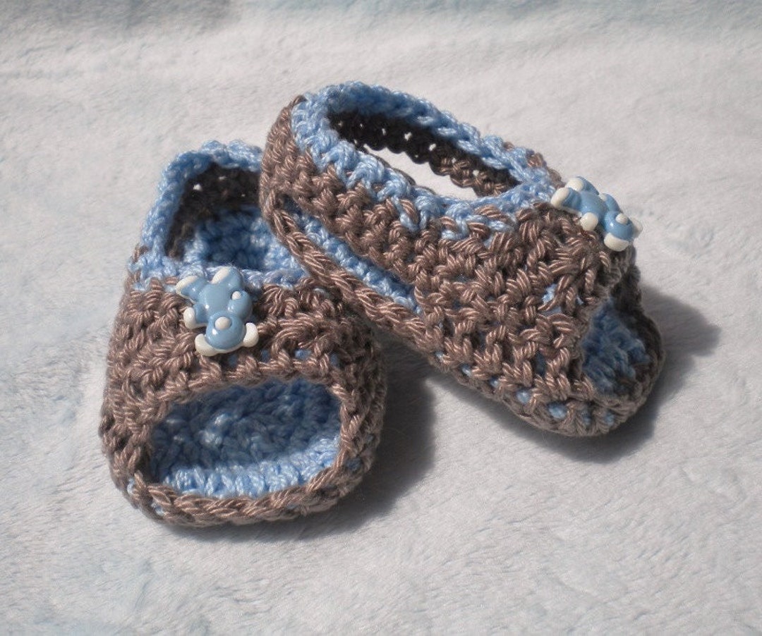 Crochet Infant Summer Sandals Baby Boy 6 9 Mo Cotton Yarn Etsy