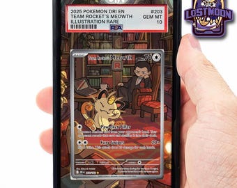 Team Rocket's Meowth Extended Art Insert | Graded Card Display Case