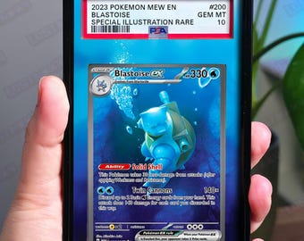 Blastoise ex Extended Art Insert | Graded Card Display Case