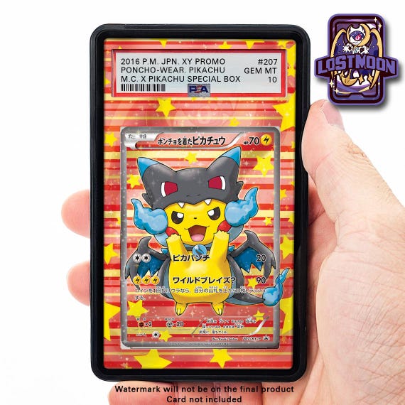Mega Charizard Pikachu Promo | Custom Graded Card Display Case - Etsy