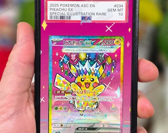 Estuche para tarjetas coleccionables con arte extendido de Pikachu ex