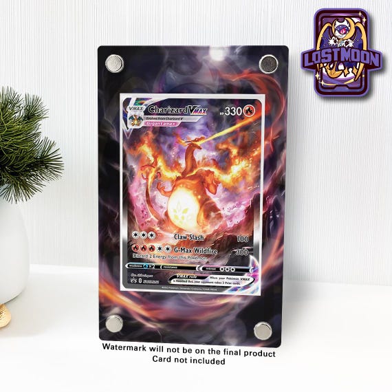 Charizard VMAX Black Star Promo Custom Pokmon Art Insert With Acrylic Display Frame - Etsy Charizard VMAX Black Star Promo Custom Pokmon Art Insert With Acrylic Display Frame - Etsy