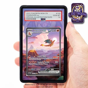 Glurak ex SAR SIR Custom Pokemon Graded Vitrine