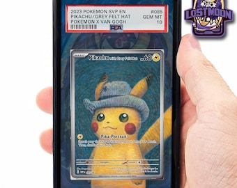 Pikachu With Grey Felt Hat Custom Pokémon Graded Card Display Case