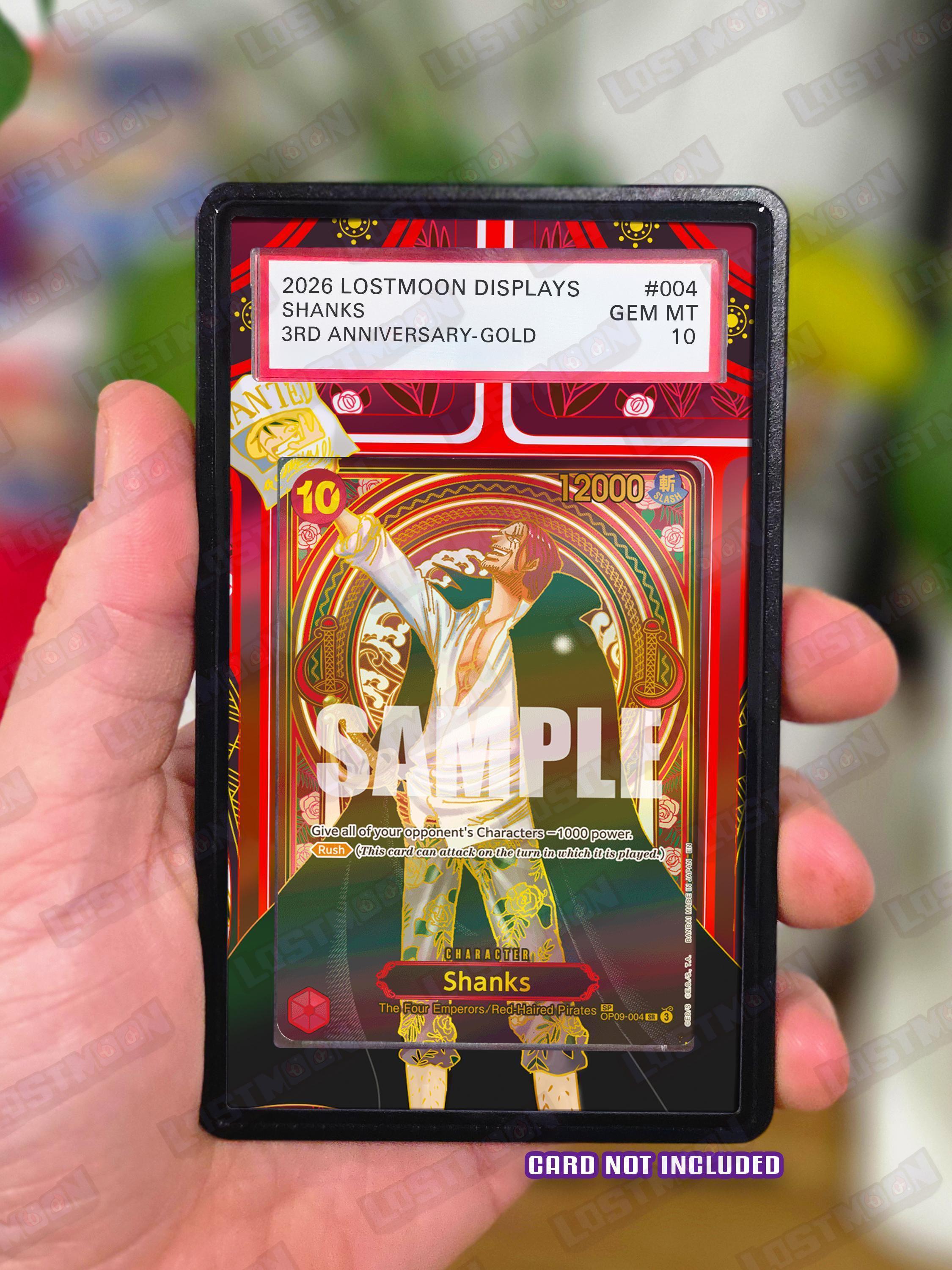 Shanks Gold SP OP13 Extended Art Insert Graded Card Display Case