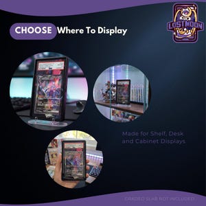 The image is a collage of three images showing different ways to display a framed item, such as a framed photograph or artwork.