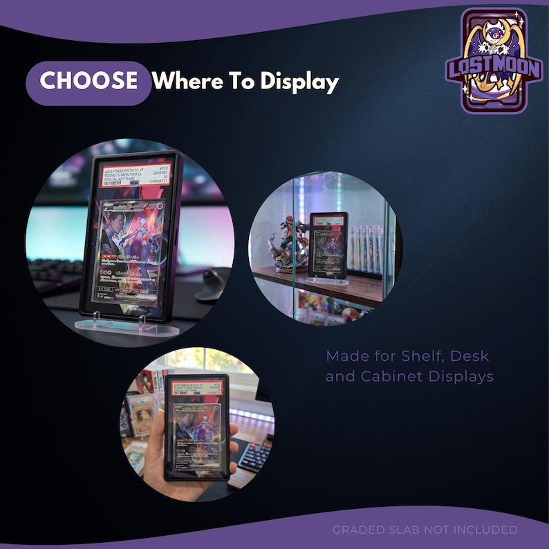 The image is a collage of three images showing different ways to display a framed item, such as a framed photograph or artwork.