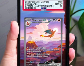 Charizard ex SAR Extended Art Insert | Graded Card Display Case