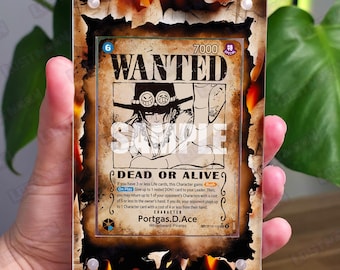 Portgas D. Ace Wanted Custom One Piece Art Insert with Acrylic Display Frame