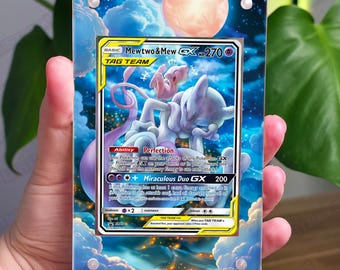 Mewtwo & Mew GX Art Insert with Acrylic Frame