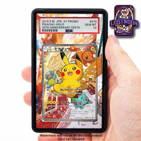 20th Anniversary Pikachu Custom Pokmon Slab Display Art Insert - Etsy