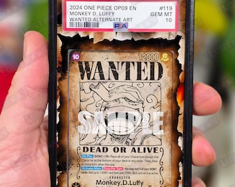 Monkey D. Luffy Wanted Poster Extended Art Insert | Graded Card Display Case