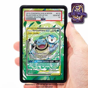 Blastoise & Piplup GX utökad konstinsats | Graderad kortdisplay