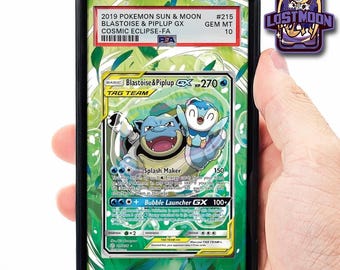 Blastoise & Piplup GX Extended Art Insert | Graded Card Display Case