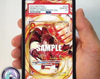 Monkey D. Luffy Signature OP05 Extended Art Insert | Graded Card Display Case