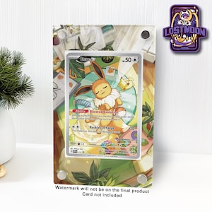 Evoli Full Art Prismatic ETB Promo Benutzerdefinierte Pokemon Raw Vitrine