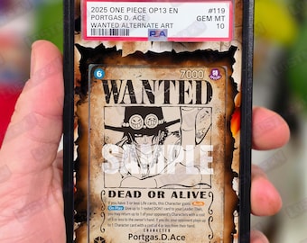 Portgas D. Ace Wanted Custom One Piece Slab Display Art Insert