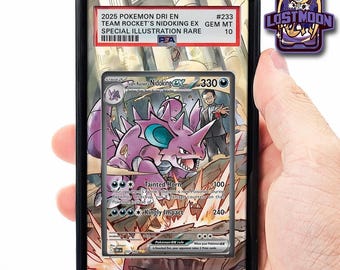 Team Rocket's Nidoking ex Extended Art Insert | Graded Card Display Case
