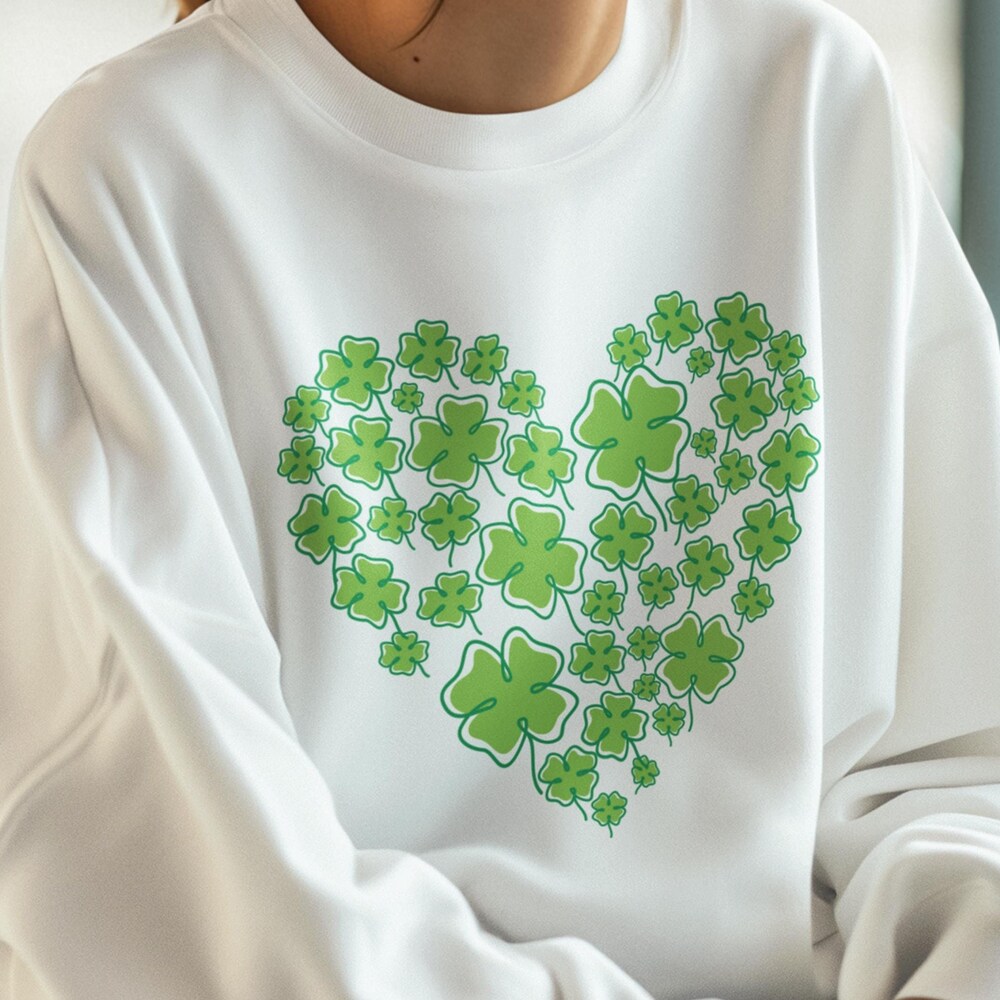 Coquette St. Patrick'S Day Sweatshirt, Shamrock Heart Shirt, Irish St. Patricks Day Sweatshirt, Lucky Shirt For St. Patrick'S Day Moderndaydecors