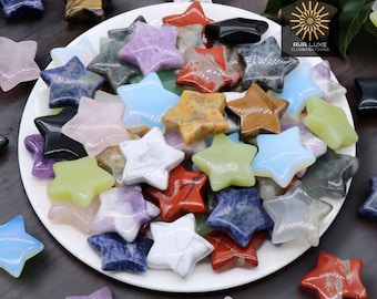Hand Carved Crystal Star: Chakra Healing, Meditation Stone