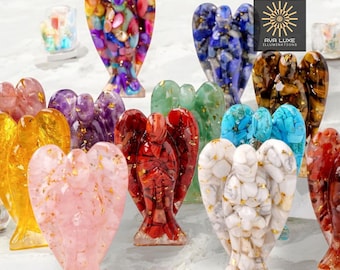 Crystal Guardian Angel Figurine, Healing Stone Decor