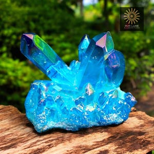 Blue Aura Quartz Natural Crystal Healing Cluster Stone Specimen Home Decor for Meditation and energy healing Mineral Cluster Unique Gift