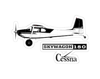 Naklejka na Cessnę 180 Skywagon | Naklejka winylowa z cytatem lotniczym