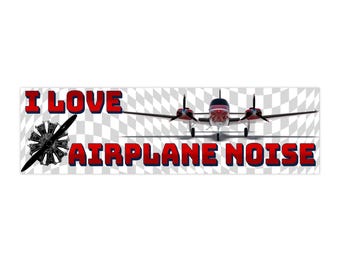 I <3 Airplane Noise Vinyl Sticker | Aviation Gift