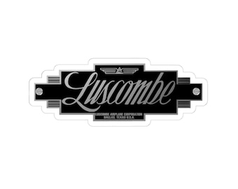 Naklejki lotnicze LUSCOMBE, naklejka dla pilota | Naklejka na samolot | Naklejka na samochód | Prezenty dla pilota | Naklejka na butelkę wody | Naklejka