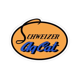 Pegatina Grumman Schweizer AgCat / pegatina ovalada con texto vintage troquelada