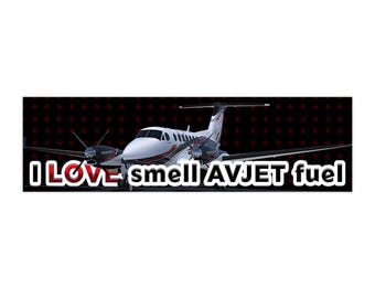 Naklejka na paliwo lotnicze „I Love Smell Avjet” | Prezent dla lotnika