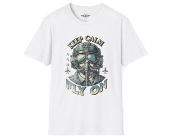 keep calm n' fly on T-shirt | Pilot T-Shirt | Classic Fit T-Shirt | Aviation T-Shirt | Pilot gifts | Shirt for men | Airplane Shirt Custom