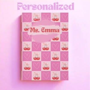 Carnet cartonné personnalisé à couverture rigide et imprimé cerise