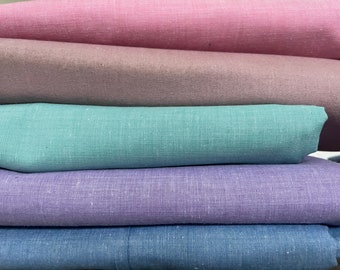 Vintage Yarn Dyed Cotton Chambray fabric 1980's 1990's shirts clothing homewares sewing children 115cm various colours