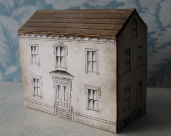 1/144 Scale Miniature Dollhouse Blackish Brown mini house handmade