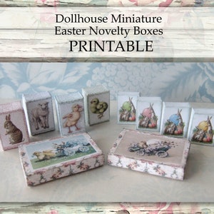 Puppenhaus Miniatur Ostern Boxes DRUCKBARE Mini Urlaub Novelty Box General Store 1:12 Maßstab digitaler Download Frühling DIY Handwerk