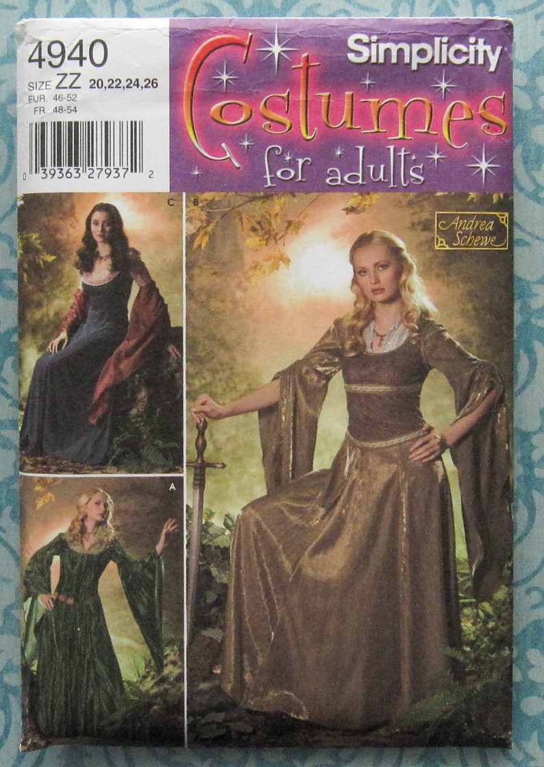 Medieval Gown Sewing Pattern Womens Size 20-26 UNCUT - Etsy