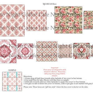 Dollhouse Miniature Valentine #39 s Day Gift Boxes PRINTABLE Pink White Red